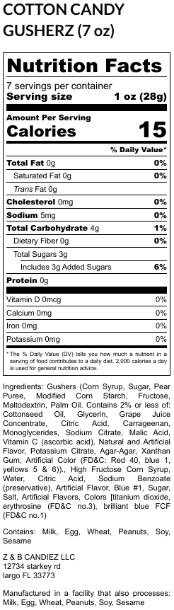 COTTON CANDY GUSHERZ