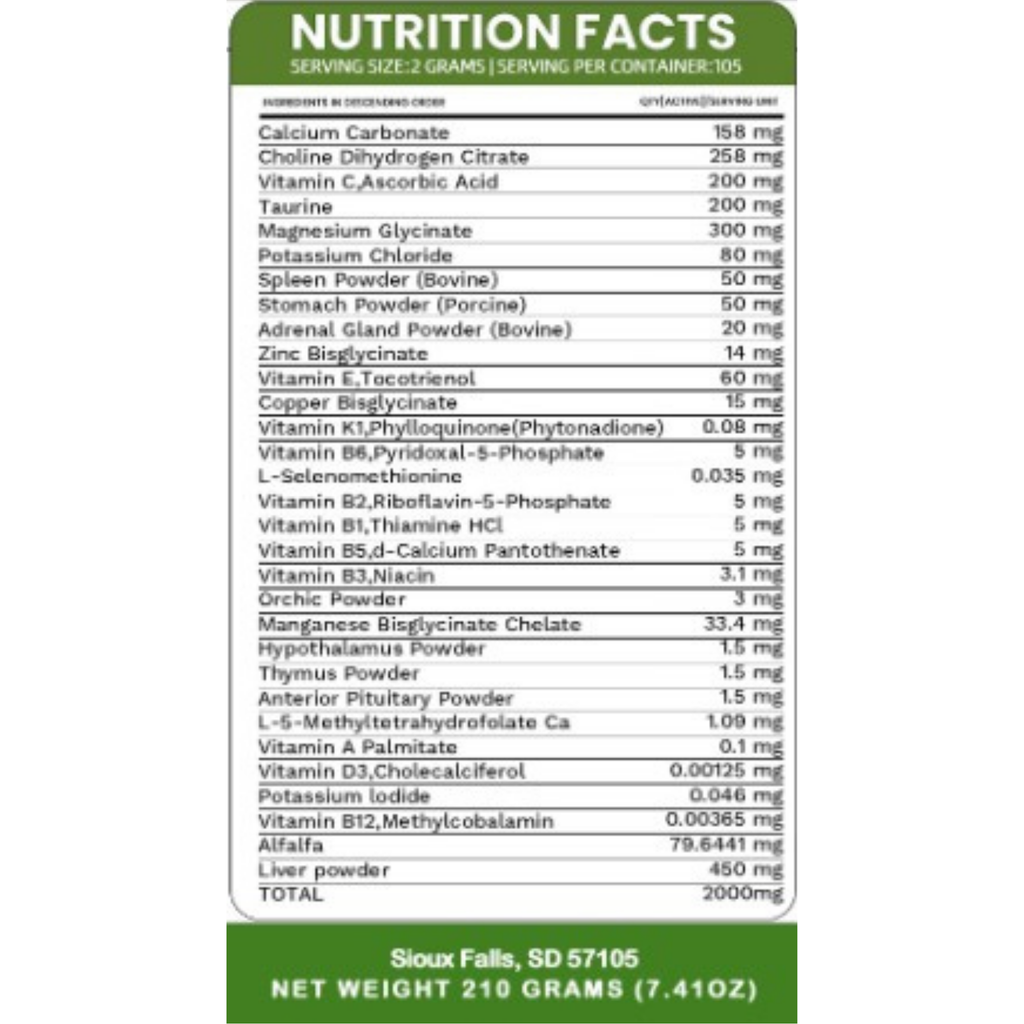 Holistic Total Body Support – Multivitamin & Glandular Support for Dogs and Cats