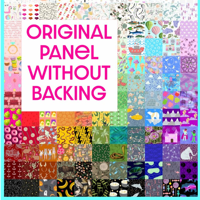 Hidden Pictures Blue Minky Quilt Panel - Original